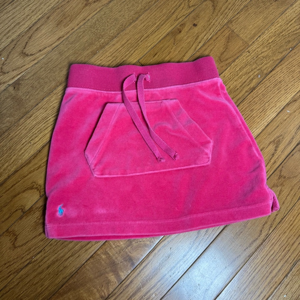 Ralph Lauren Girl Hot Pink Velour Mini Tennis Skirt With Pocket Sporty 90s Y2K 4